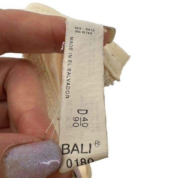 Bali Bra 0180 40D Comfort U Back Flower Embroidered Mesh Boned Beige Underwired - Picture 9 of 10